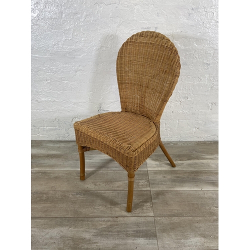 96 - Six wicker dining chairs