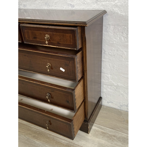 42 - A Georgian style inlaid mahogany chest of drawers - approx. 71cm high x 71cm wide x 29cm deep