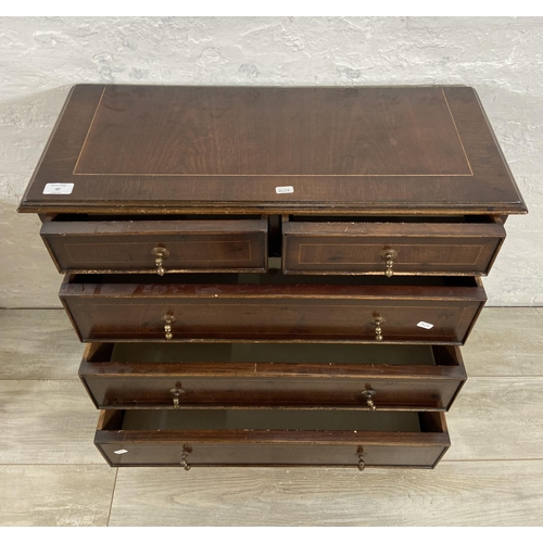 42 - A Georgian style inlaid mahogany chest of drawers - approx. 71cm high x 71cm wide x 29cm deep