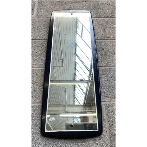 5 - A mid 20th century ebonised framed wall mirror - approx. 90cm high x 32cm wide