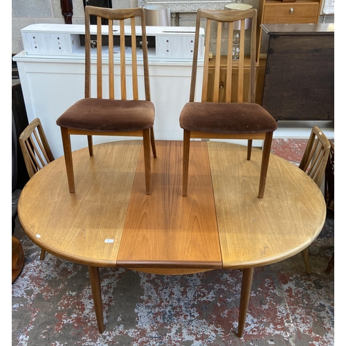 50 - A G Plan Fresco teak extending dining table and four chairs - approx. 73cm high x 121cm wide x 168cm... 