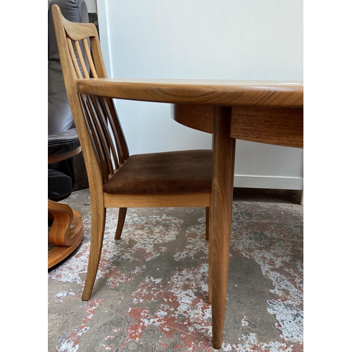 50 - A G Plan Fresco teak extending dining table and four chairs - approx. 73cm high x 121cm wide x 168cm... 