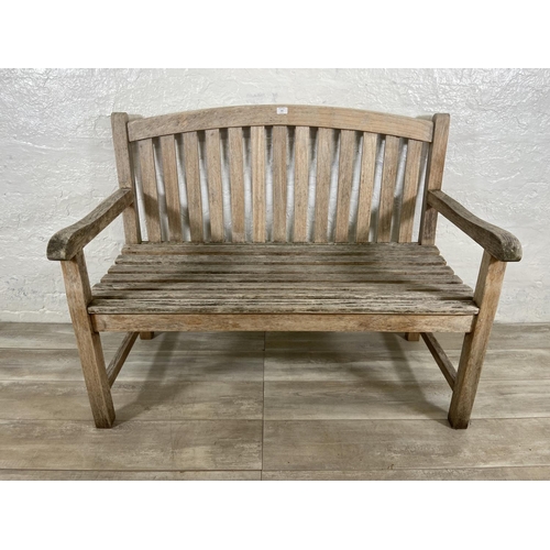 103 - A Lindsey Plantation teak garden bench - approx. 95cm high x 120cm wide x 62cm deep