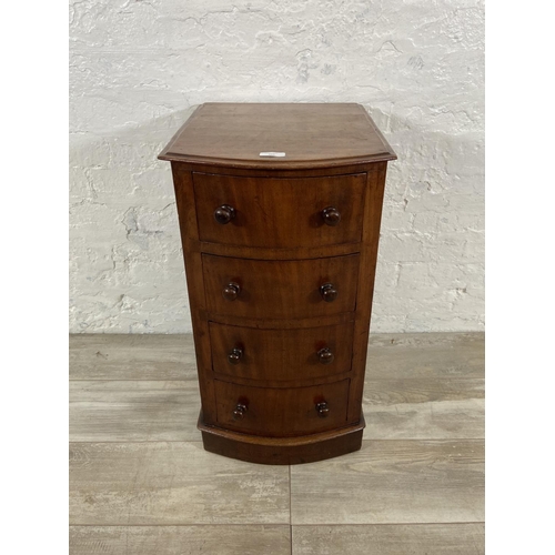 107 - A Victorian mahogany bedside chest of drawers - approx. 67cm high x 36cm wide x 45cm deep