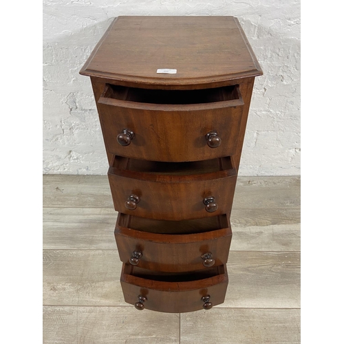 107 - A Victorian mahogany bedside chest of drawers - approx. 67cm high x 36cm wide x 45cm deep