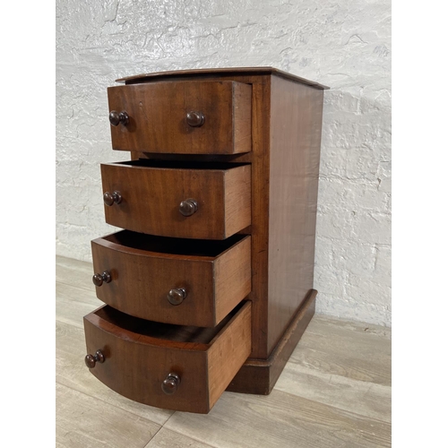 107 - A Victorian mahogany bedside chest of drawers - approx. 67cm high x 36cm wide x 45cm deep