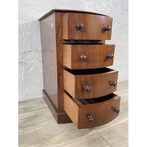 107 - A Victorian mahogany bedside chest of drawers - approx. 67cm high x 36cm wide x 45cm deep