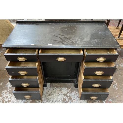 111 - A Victorian ebonised writing desk - approx. 81cm high x 120cm wide x 54cm deep