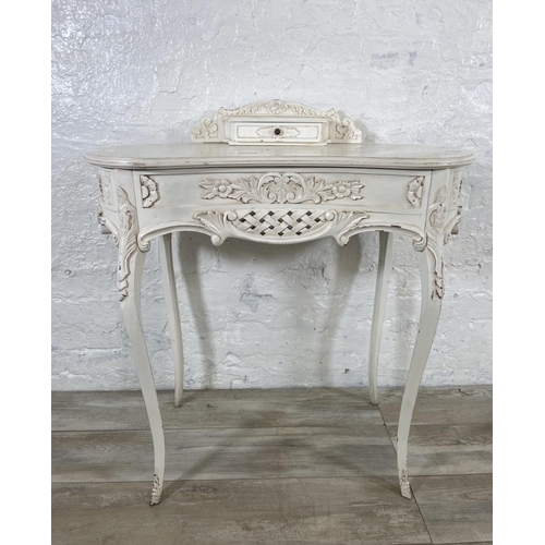 113 - A French Louis XV style white painted kidney shaped dressing table - approx. 88cm high x 80cm wide x... 