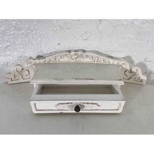 113 - A French Louis XV style white painted kidney shaped dressing table - approx. 88cm high x 80cm wide x... 