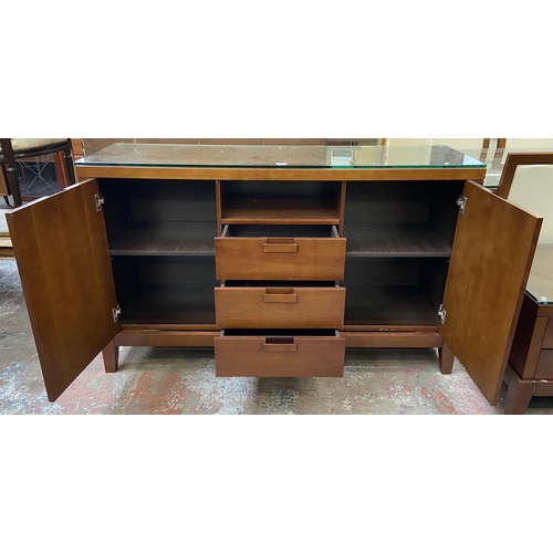 115 - A modern cherrywood sideboard - approx. 93cm high x 150cm wide x 45cm deep