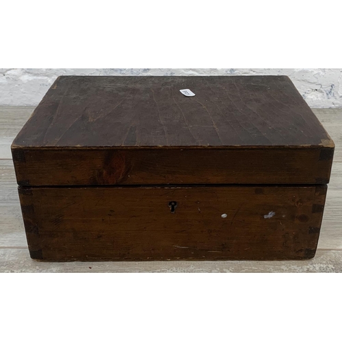 192 - Three various wooden storage boxes - largest approx. 42cm high x 40cm wide x 40cm deep