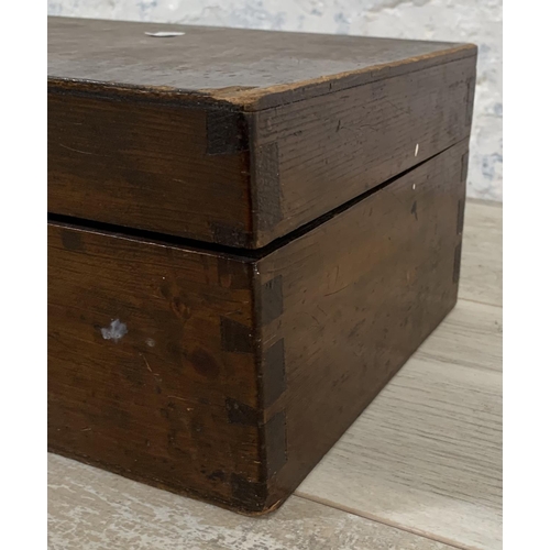 192 - Three various wooden storage boxes - largest approx. 42cm high x 40cm wide x 40cm deep