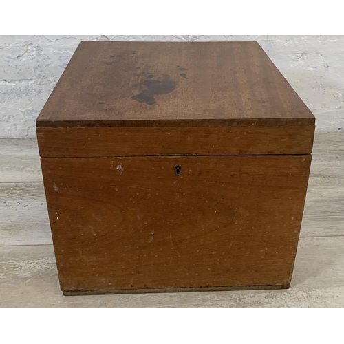 192 - Three various wooden storage boxes - largest approx. 42cm high x 40cm wide x 40cm deep