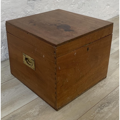 192 - Three various wooden storage boxes - largest approx. 42cm high x 40cm wide x 40cm deep