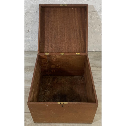 192 - Three various wooden storage boxes - largest approx. 42cm high x 40cm wide x 40cm deep