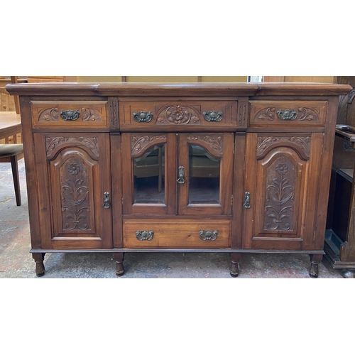 197 - A Victorian carved mahogany sideboard - approx. 98cm high x 153cm wide x 51cm deep