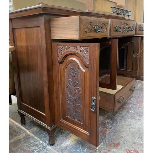 197 - A Victorian carved mahogany sideboard - approx. 98cm high x 153cm wide x 51cm deep