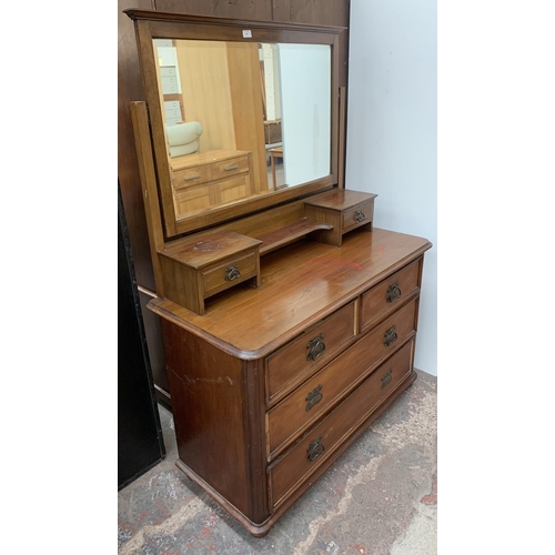 201 - An Edwardian mahogany dressing chest - approx. 161cm high x 112cm wide x 49cm deep