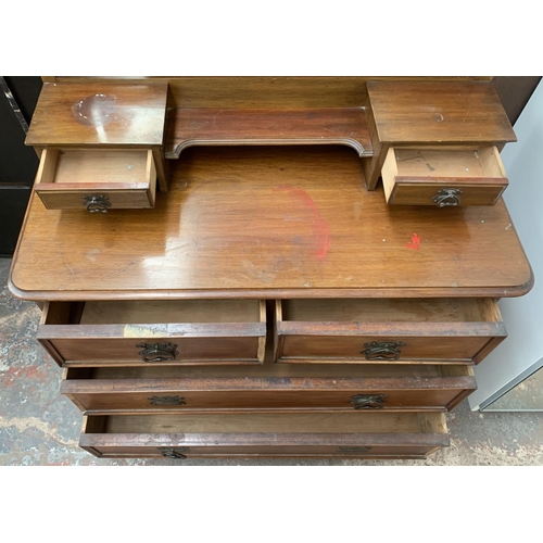 201 - An Edwardian mahogany dressing chest - approx. 161cm high x 112cm wide x 49cm deep