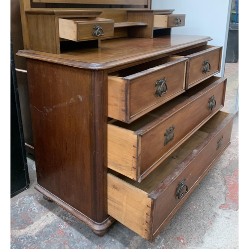 201 - An Edwardian mahogany dressing chest - approx. 161cm high x 112cm wide x 49cm deep