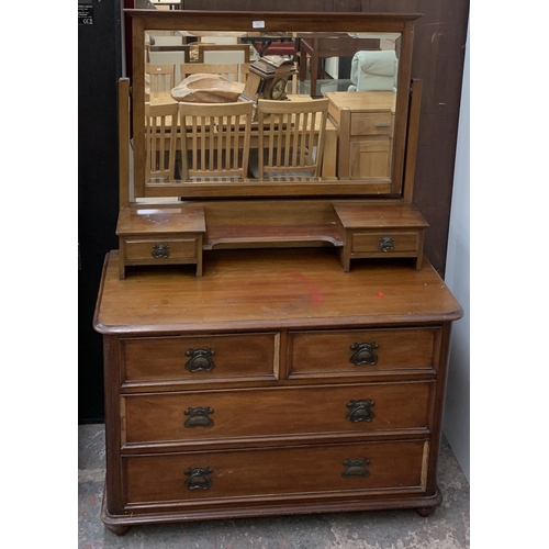 201 - An Edwardian mahogany dressing chest - approx. 161cm high x 112cm wide x 49cm deep