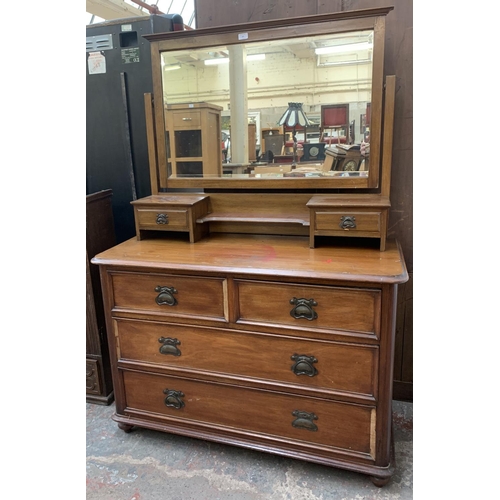 201 - An Edwardian mahogany dressing chest - approx. 161cm high x 112cm wide x 49cm deep