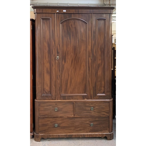 206 - A Victorian mahogany single wardrobe - approx. 198cm high x 120cm wide x 57cm deep