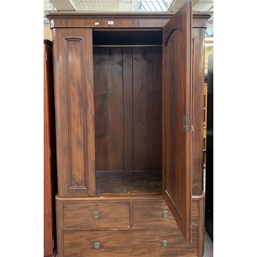 206 - A Victorian mahogany single wardrobe - approx. 198cm high x 120cm wide x 57cm deep