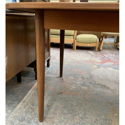 209 - A G Plan Fresco teak extending dining table and four chairs - approx. 71cm high x 99cm wide x 143cm ... 