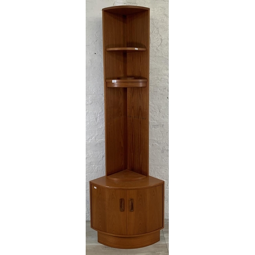 211 - A G Plan Fresco teak freestanding corner display cabinet - approx. 202cm high x 65cm wide x 42cm dee... 