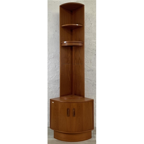 211 - A G Plan Fresco teak freestanding corner display cabinet - approx. 202cm high x 65cm wide x 42cm dee... 