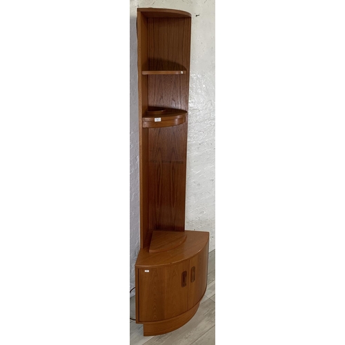 211 - A G Plan Fresco teak freestanding corner display cabinet - approx. 202cm high x 65cm wide x 42cm dee... 