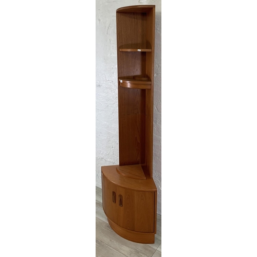 211 - A G Plan Fresco teak freestanding corner display cabinet - approx. 202cm high x 65cm wide x 42cm dee... 