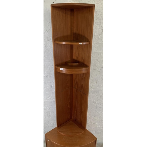 211 - A G Plan Fresco teak freestanding corner display cabinet - approx. 202cm high x 65cm wide x 42cm dee... 