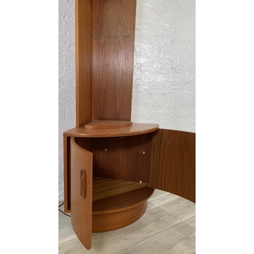 211 - A G Plan Fresco teak freestanding corner display cabinet - approx. 202cm high x 65cm wide x 42cm dee... 