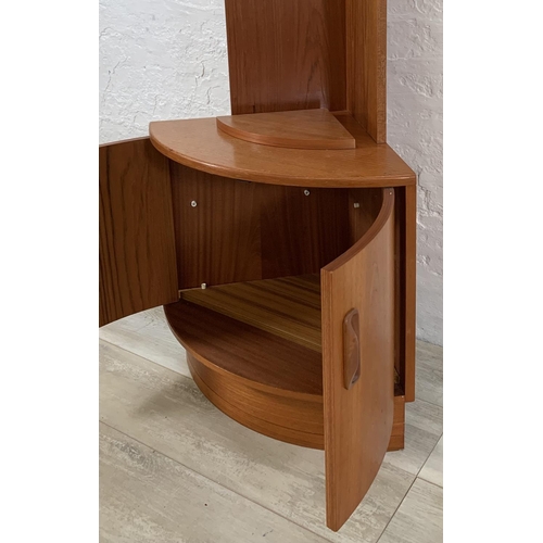 211 - A G Plan Fresco teak freestanding corner display cabinet - approx. 202cm high x 65cm wide x 42cm dee... 