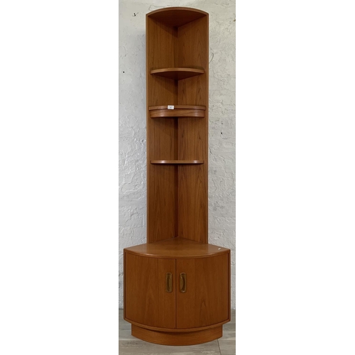 212 - A G Plan Fresco teak freestanding corner display cabinet - approx. 202cm high x 65cm wide x 42cm dee... 