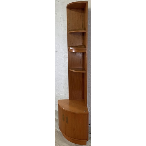 212 - A G Plan Fresco teak freestanding corner display cabinet - approx. 202cm high x 65cm wide x 42cm dee... 