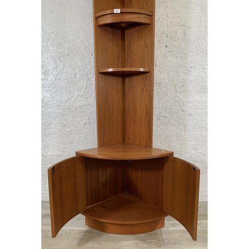 212 - A G Plan Fresco teak freestanding corner display cabinet - approx. 202cm high x 65cm wide x 42cm dee... 