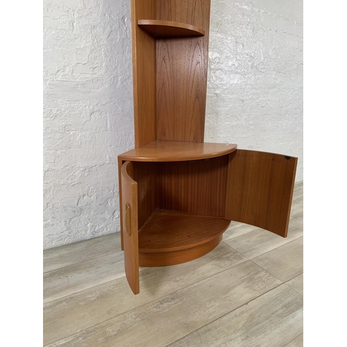 212 - A G Plan Fresco teak freestanding corner display cabinet - approx. 202cm high x 65cm wide x 42cm dee... 