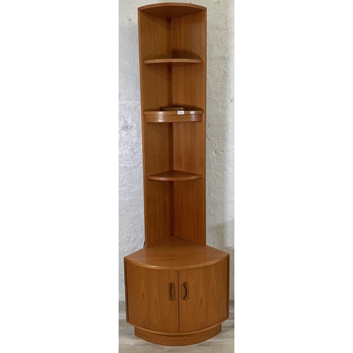 213 - A G Plan Fresco teak freestanding corner display cabinet - approx. 202cm high x 65cm wide x 42cm dee... 