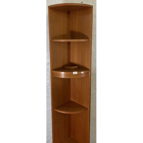 213 - A G Plan Fresco teak freestanding corner display cabinet - approx. 202cm high x 65cm wide x 42cm dee... 