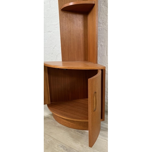 213 - A G Plan Fresco teak freestanding corner display cabinet - approx. 202cm high x 65cm wide x 42cm dee... 