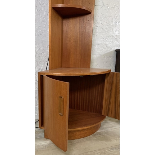 213 - A G Plan Fresco teak freestanding corner display cabinet - approx. 202cm high x 65cm wide x 42cm dee... 