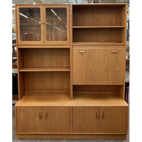 216 - A G Plan Fresco teak display unit - approx. 199cm high x 162cm wide x 48cm deep