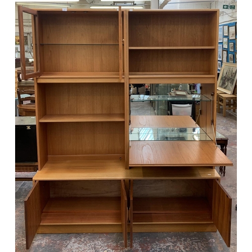 216 - A G Plan Fresco teak display unit - approx. 199cm high x 162cm wide x 48cm deep