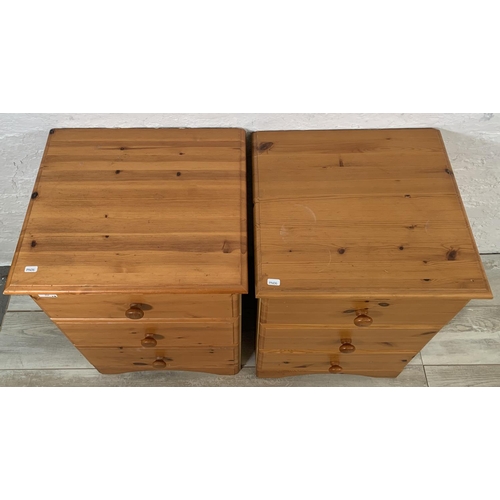 222 - Two pine bedside chests of drawers - approx. 70cm high x 49cm wide x 44cm deep