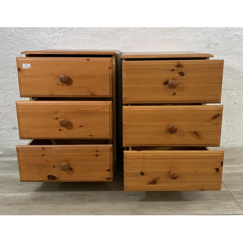 222 - Two pine bedside chests of drawers - approx. 70cm high x 49cm wide x 44cm deep