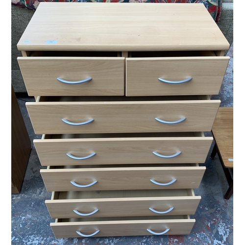 226 - A beech effect chest of drawers - approx. 109cm high x 75cm wide x 40cm deep